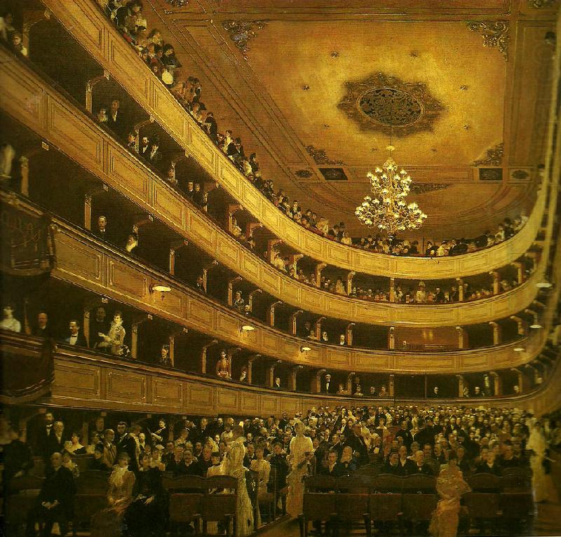 Gustav Klimt salongen, gamla burgtheater oil painting picture